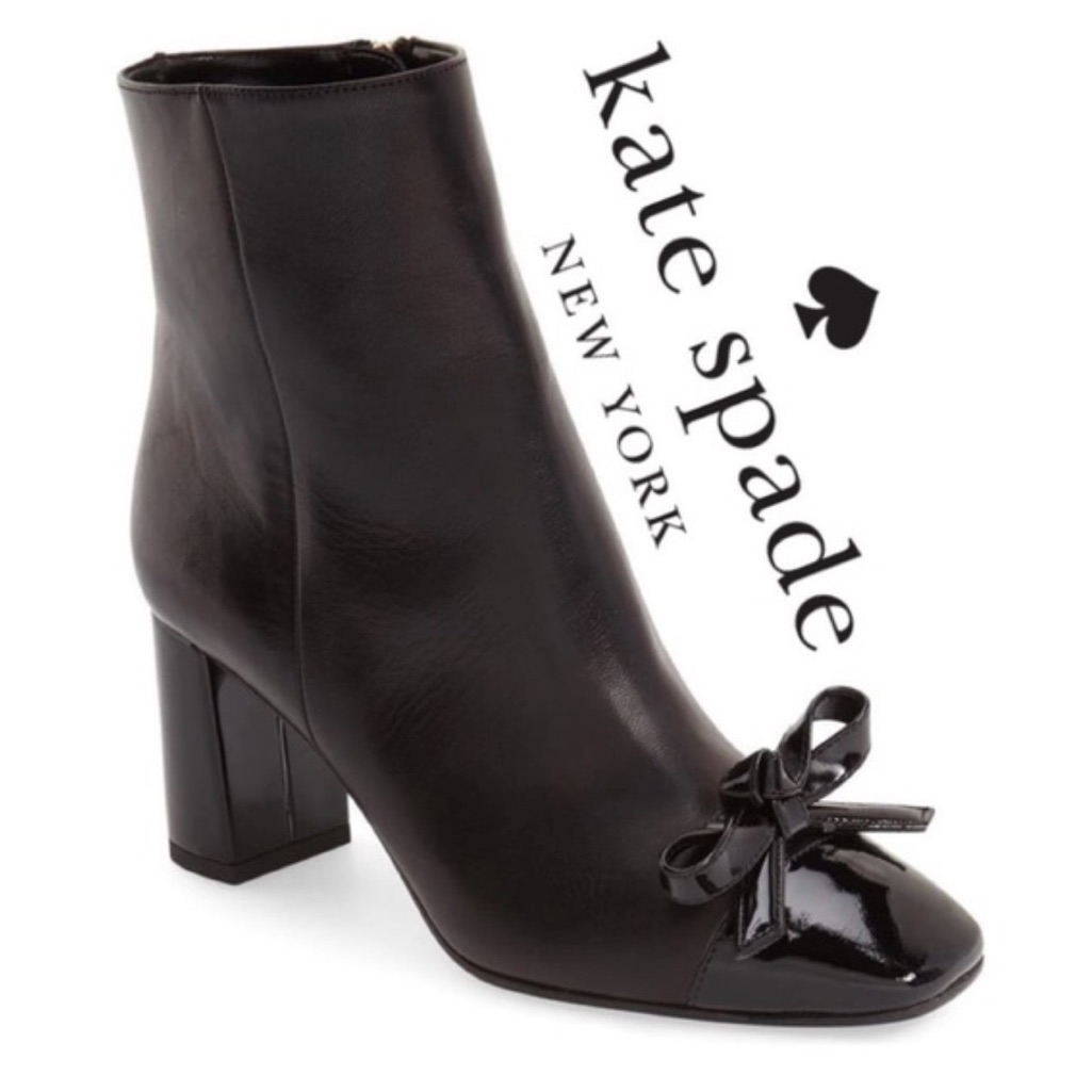 Kate Spade Black Leather Ankle Boots Size 9.5